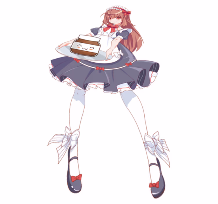 Παιδικό χαλί δαπέδου κορίτσι anime με nutella - TenStickers