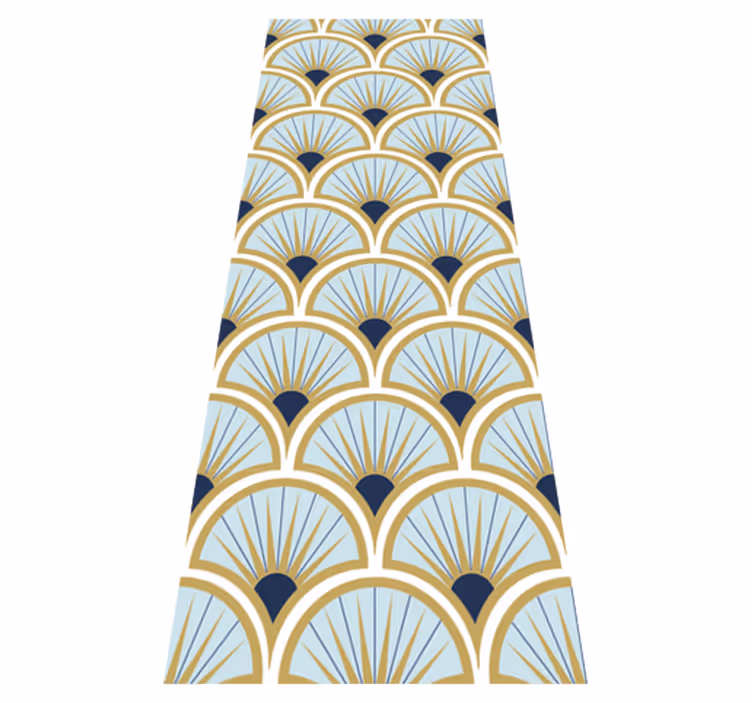 Χαλάκι μπάνιου σε αποχρώσεις μπλε art deco - TenStickers