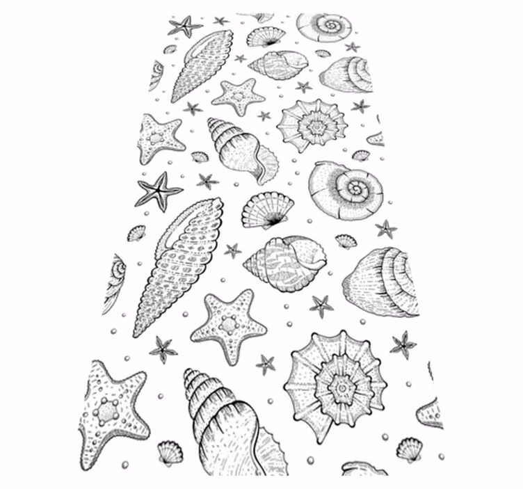 Χαλάκι μπάνιου θαλάσσια ζωή και κοχύλια ντους - TenStickers