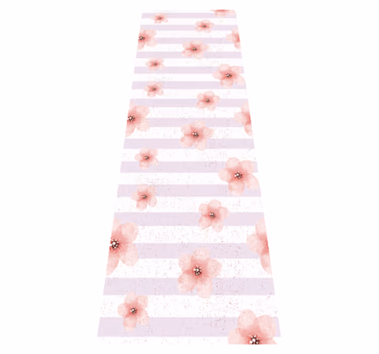 Χαλί κρεβατοκάμαρας shabby chic με κατακόρυφες ροζ γραμμές - TenStickers