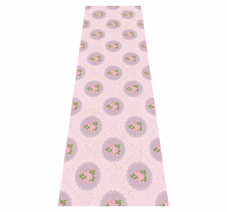 Χαλί κρεβατοκάμαρας ροζ καρό shabby chic - TenStickers