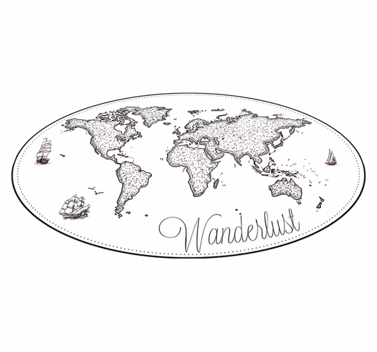Χαλί παγκόσμιου χάρτη από βινύλιο wanderlust - TenStickers