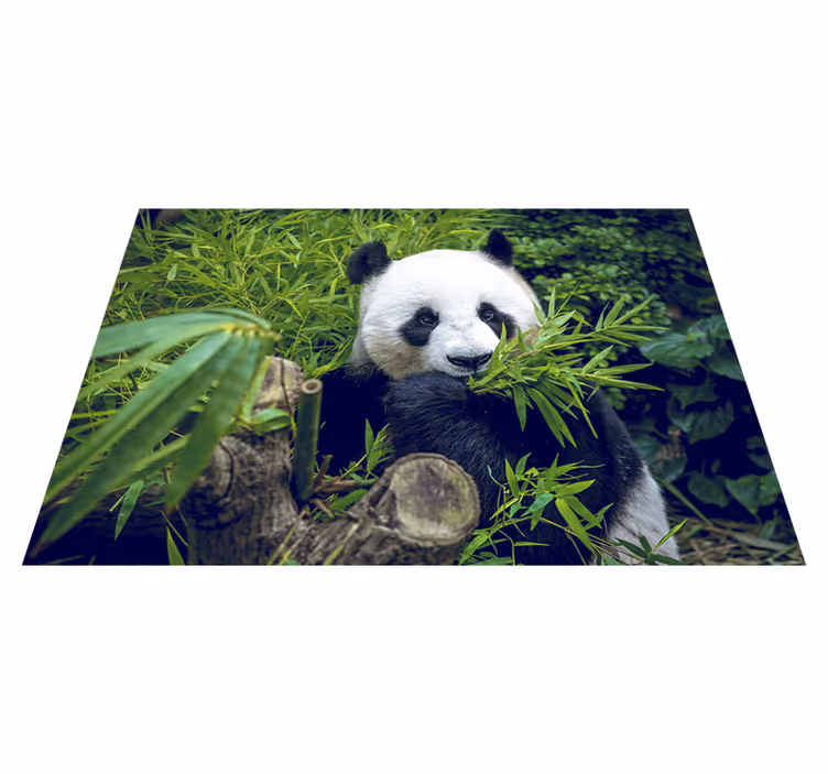 Πράσινο χαλί χαριτωμένο panda - TenStickers