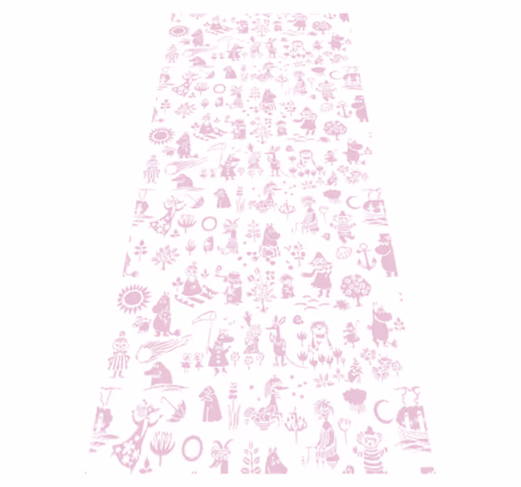 Ροζ χαλί με πλήρη ταπετσαρία moomin - TenStickers