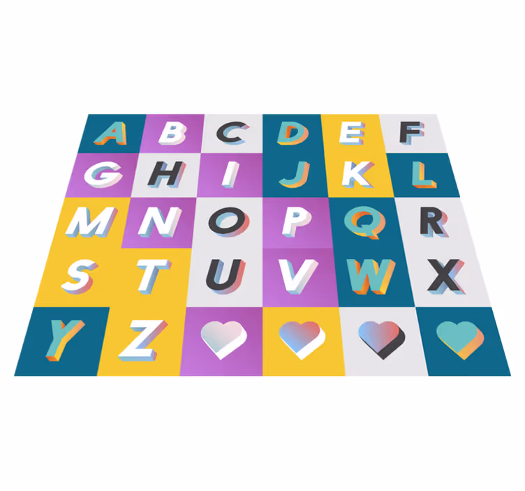 μοντέρνο αλφάβητο χαλί βινυλίου - TenStickers