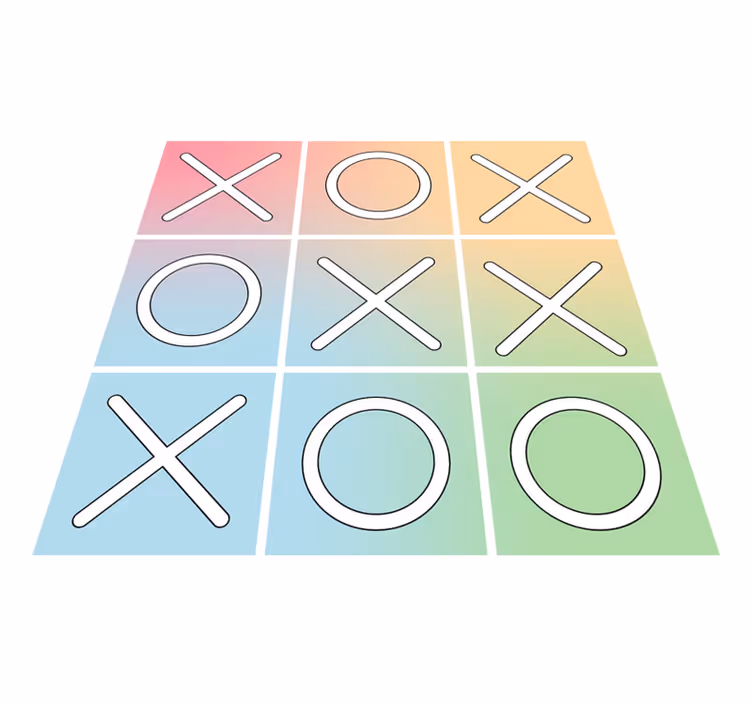 παιχνίδι tic tac toe βινυλίου χαλί - TenStickers