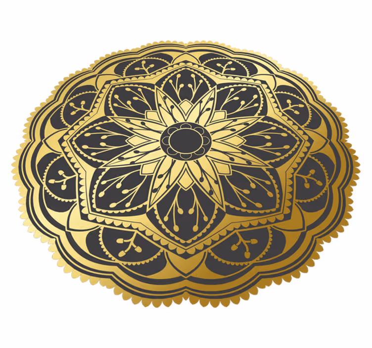 χαλί βινυλίου λουλουδιών χρυσού εφέ mandala - TenStickers