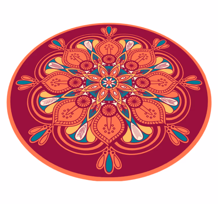 χαλί βινυλίου λουλουδιών ινδικού στιλ mandala - TenStickers