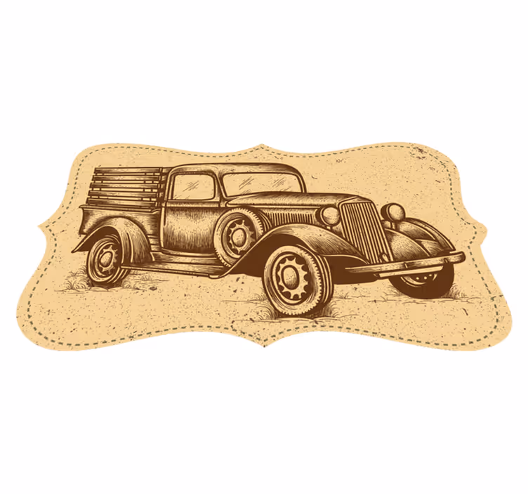χαλί σχεδιασμού φορτηγών vintage στυλ - TenStickers