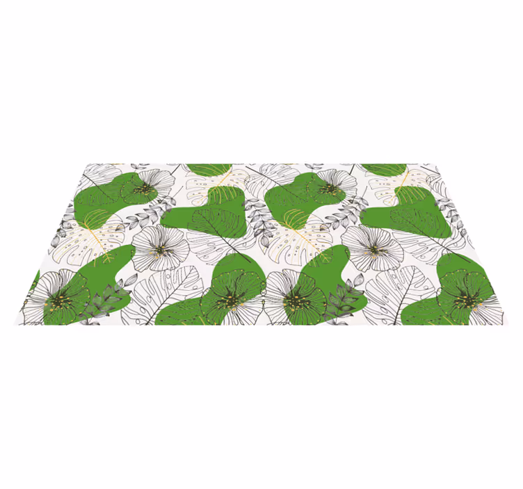 Monstera αφήνει χαλί βινυλίου σαλόνι - TenStickers
