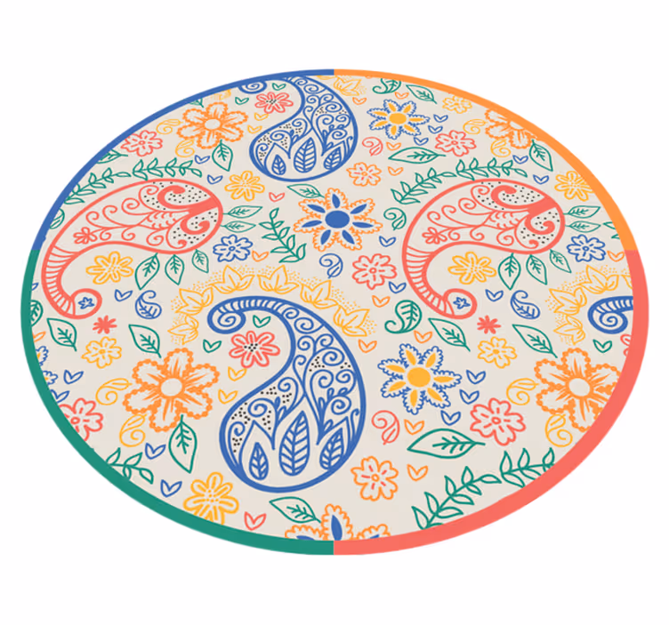 πολύχρωμο χαλί υπνοδωματίου paisley - TenStickers