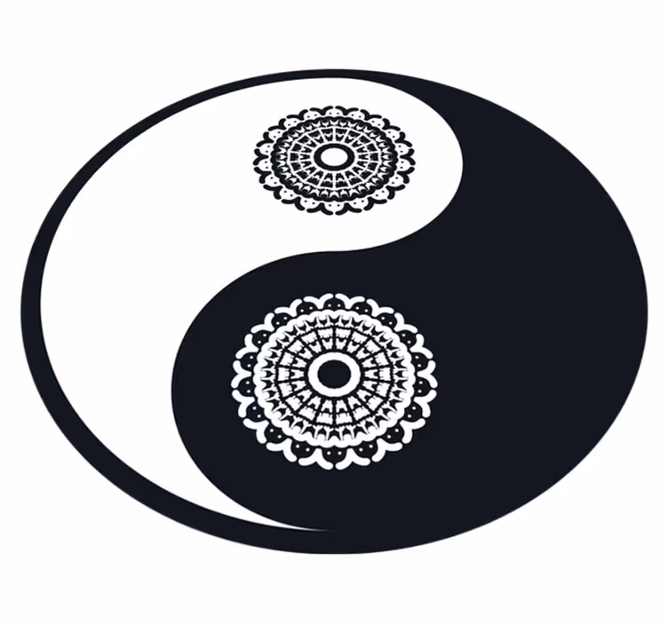 χαλί σαλόνι βινυλίου ying yang paisley - TenStickers