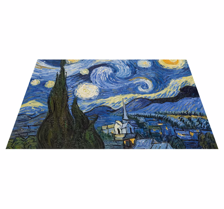 Van gogh starry night vinyl χαλί για τραπεζαρία - TenStickers