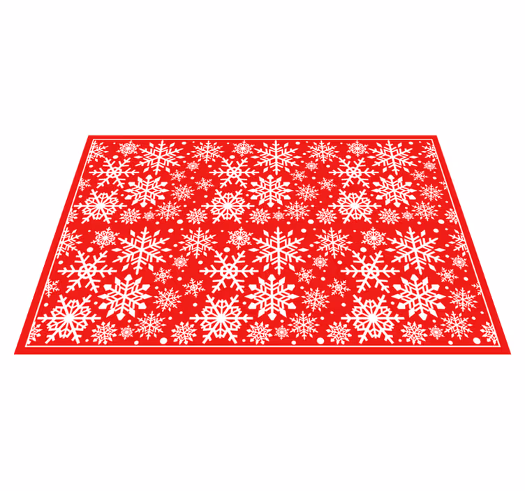 χαλί βινυλίου copos nieve fondo rojo - TenStickers