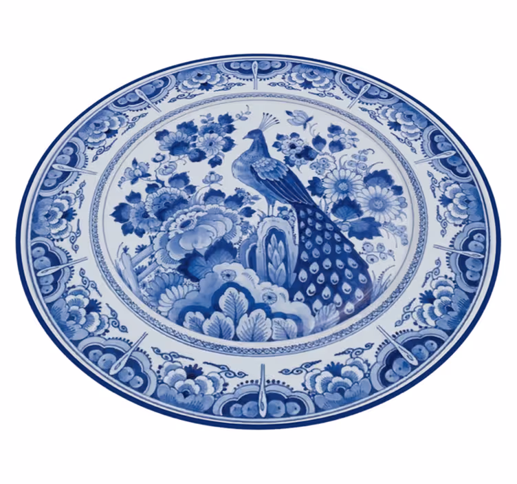 χαλί πλακιδίων παγώνι delftware - TenStickers