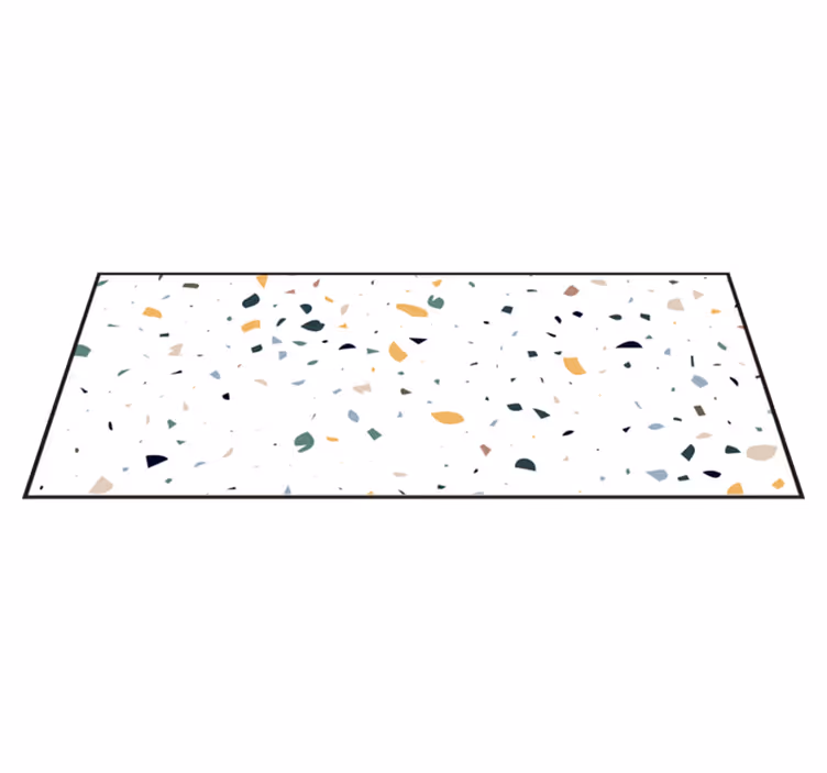 μινιμαλιστικό λευκό χαλί από terrazzo - TenStickers