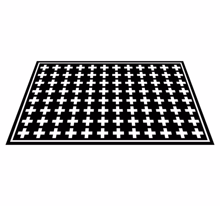 ελάχιστο χαλί λευκό και μαύρο σταυρό - TenStickers