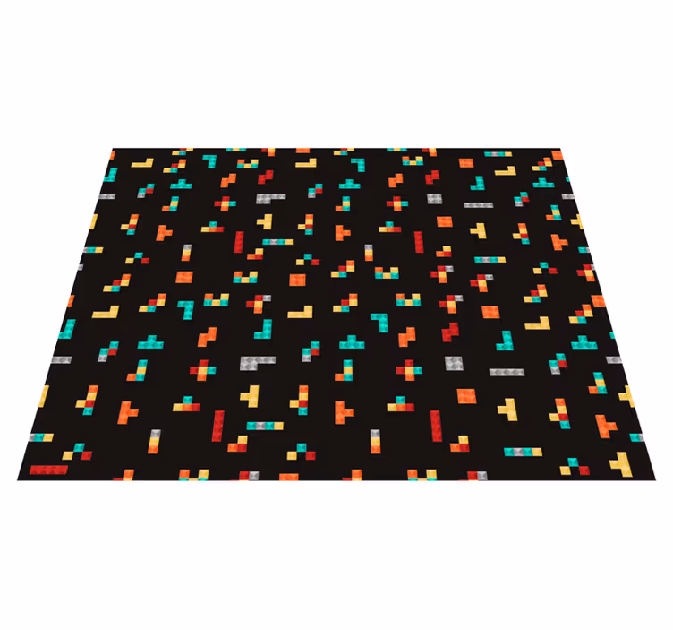ρετρό χαλί vintage βινυλίου tetris - TenStickers