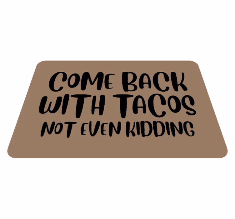 επιστρέψτε με προσαρμοσμένο χαλί tacos - TenStickers