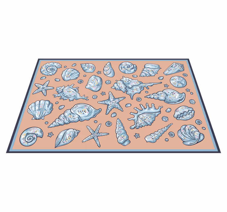 κοχύλι σκίτσα ζωικό χαλί - TenStickers
