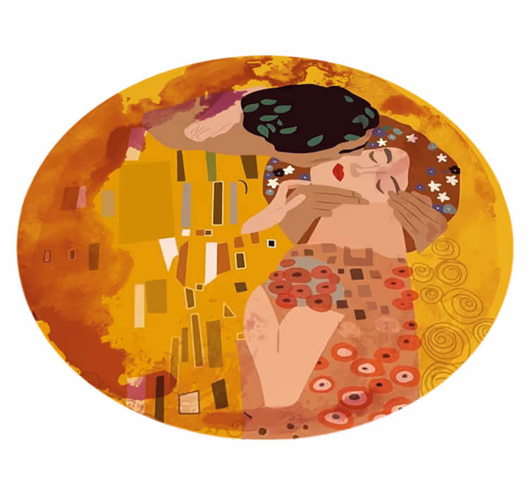 Klimt's kiss vintage βινύλιο χαλί - TenStickers