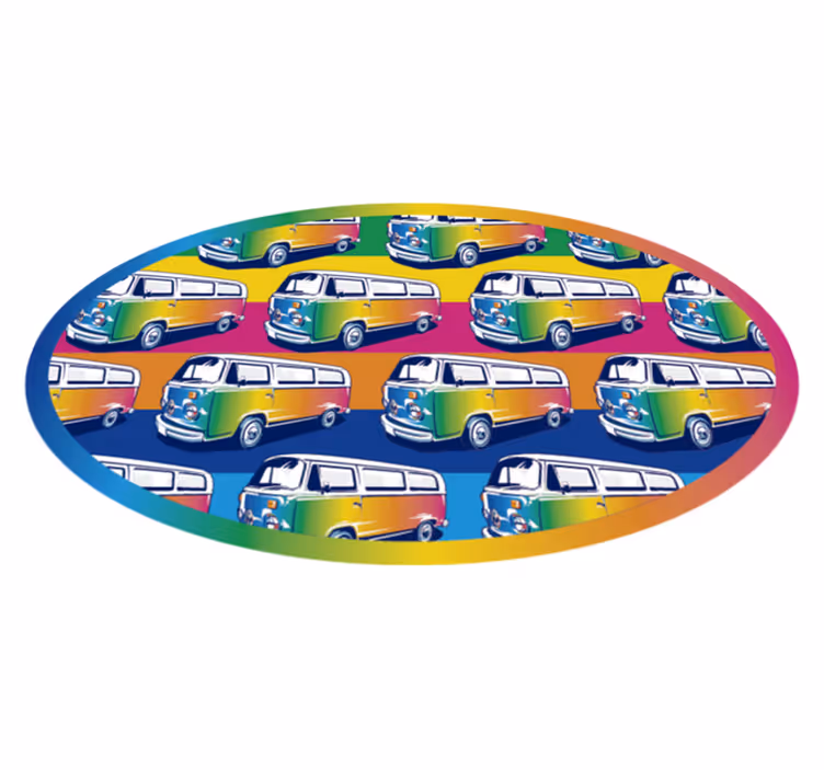 ρετρό χαλί βινυλίου hippie van teen - TenStickers