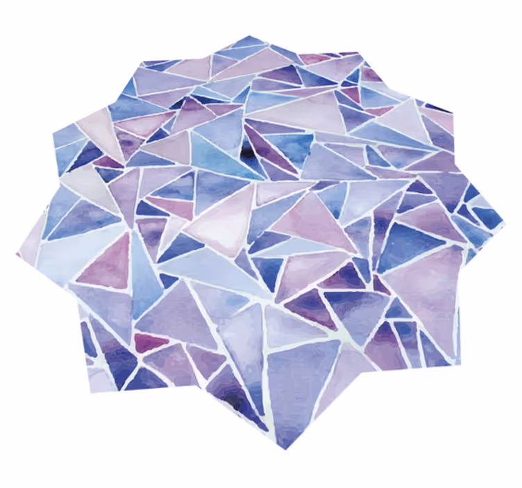 γεωμετρικό μοβ μοτίβο χαλί βινυλίου - TenStickers