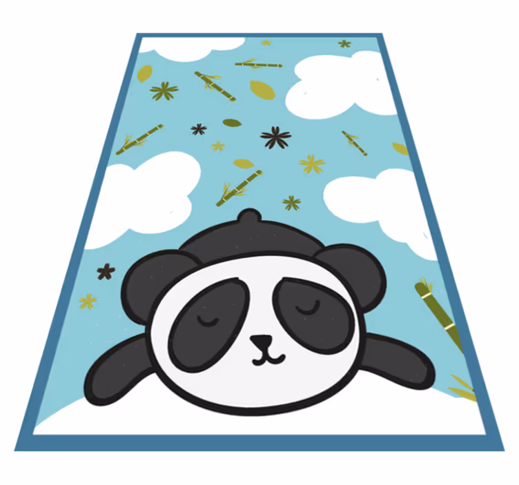 αξιολάτρευτο panda και αφήνει ζωικό χαλί - TenStickers