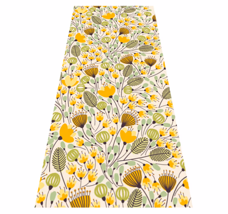 κίτρινη δαντέλα από floral χαλί από βινύλιο - TenStickers