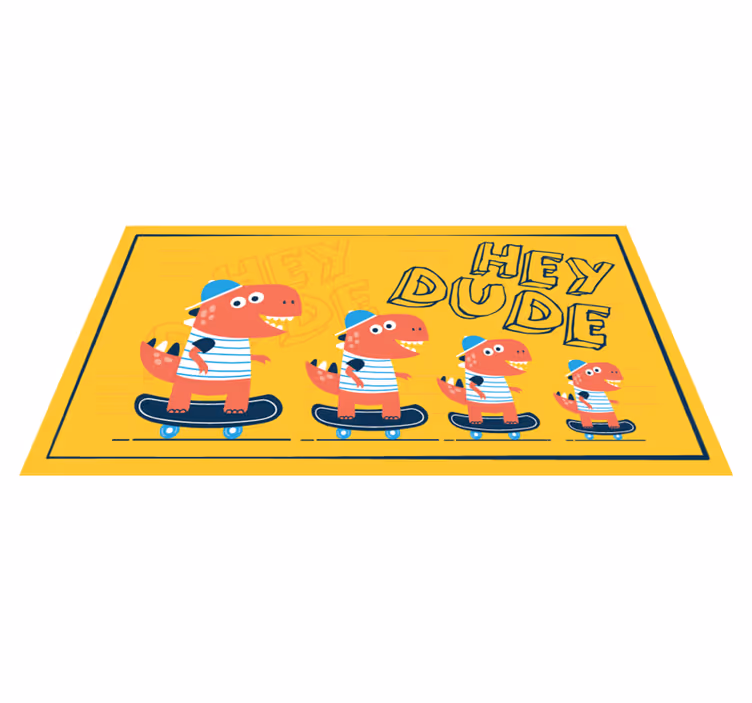 Γεια σου φίλε δεινόσαυρος σε χαλί skateboard - TenStickers