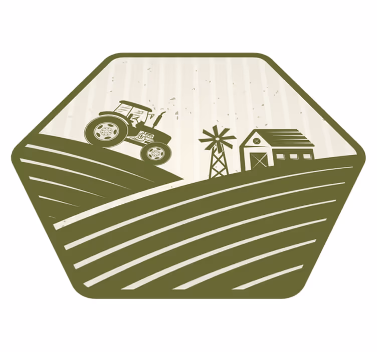 Vintage τρακτέρ και ανεμόμυλος vintage βινύλιο χαλί - TenStickers