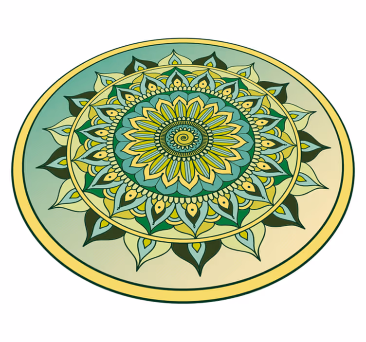 χαλί από βινύλιο mandala πράσινο ombre - TenStickers
