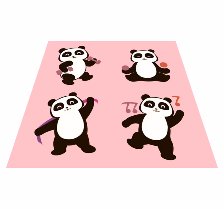 γυμναστήριο χαλί βινυλίου ζώων panda - TenStickers