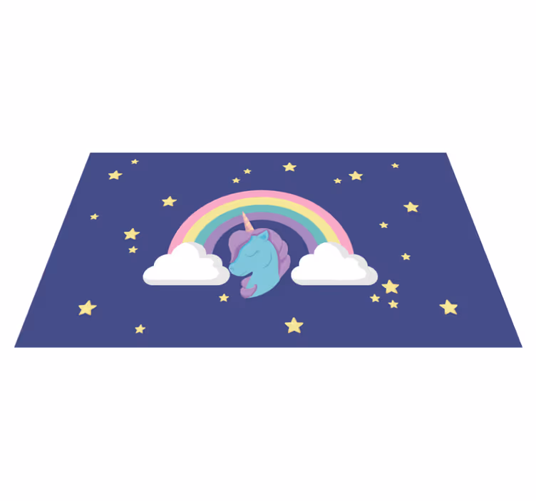 Anime rainbow μονόκερος βινύλιο χαλί - TenStickers