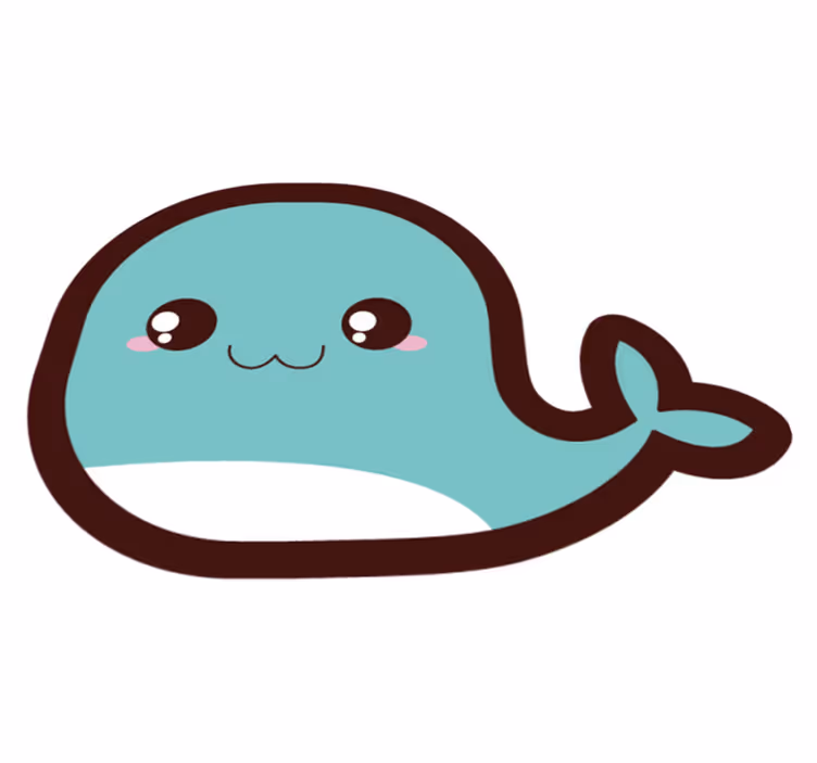 χαλί βινυλίου ζώων φάλαινας anime - TenStickers