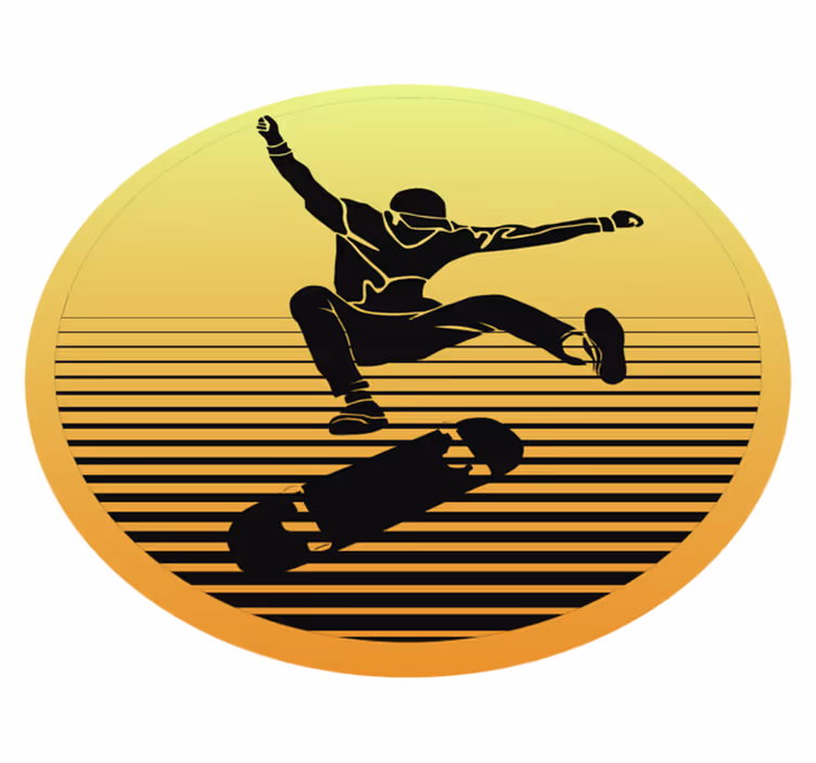Skateboard σιλουέτα έφηβος χαλί βινυλίου - TenStickers