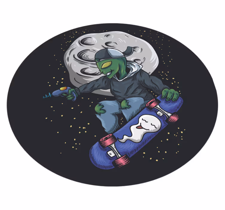 μοκέτα βινυλίου εξωγήινος που κάνει skateboard - TenStickers