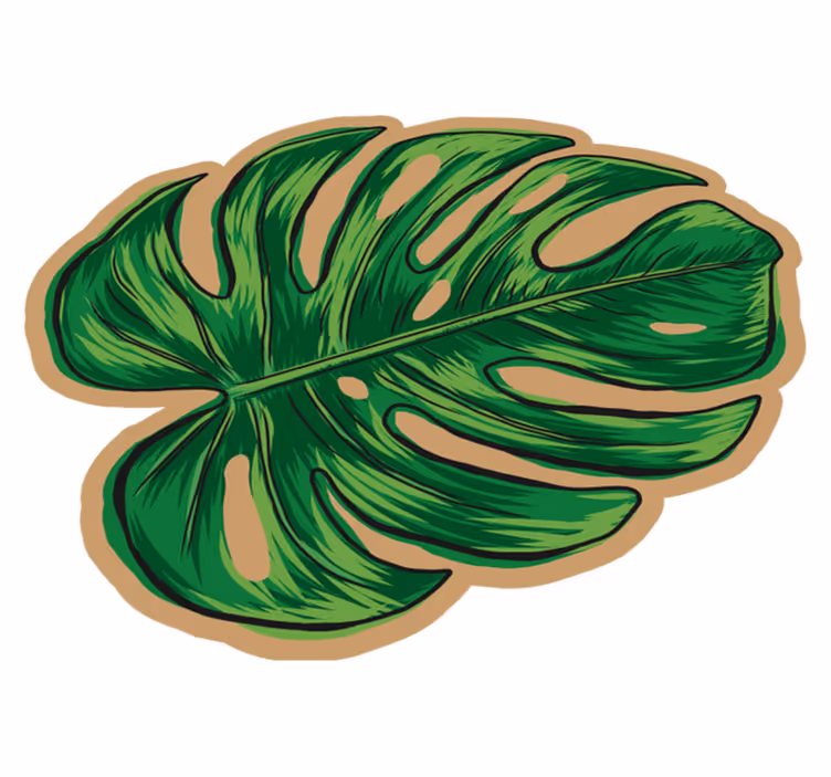 Monstera αφήνει σχήμα χαλί λουλουδιών - TenStickers