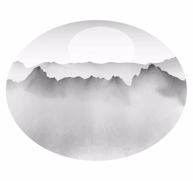 χαλί φύσης ορεινό ομιχλώδες τοπίο - TenStickers