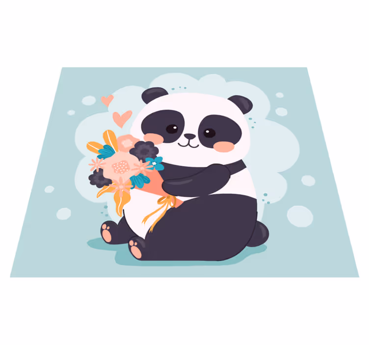 χαρούμενο panda πρόσωπο χαλί ζώων - TenStickers