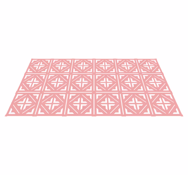 ροζ πλακάκια μοτίβο χαλί πλακιδίων - TenStickers
