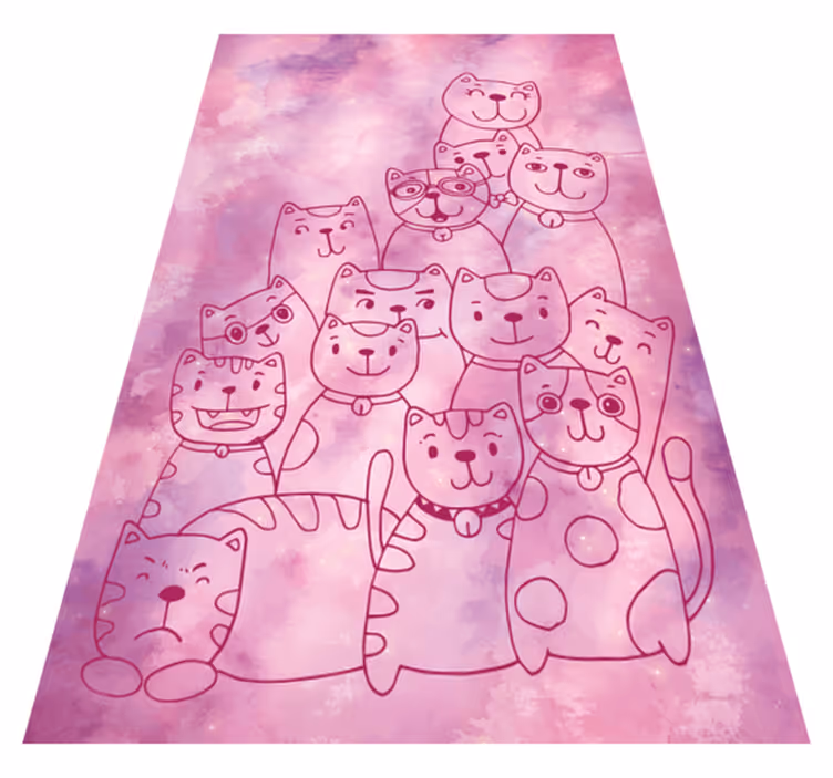 χαλί βινυλίου εφήβων γαλαξίας meow - TenStickers