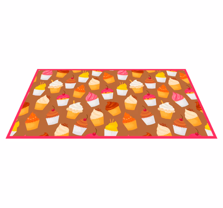 μοντέρνο χαλί βινυλίου μοτίβο cupcake - TenStickers