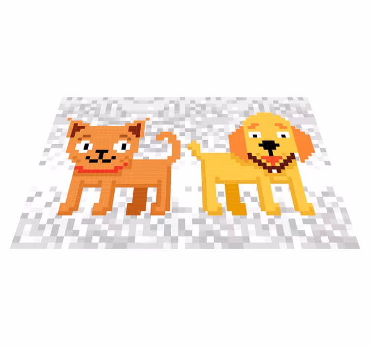 Pixel art κατοικίδια ζώα χαλί - TenStickers