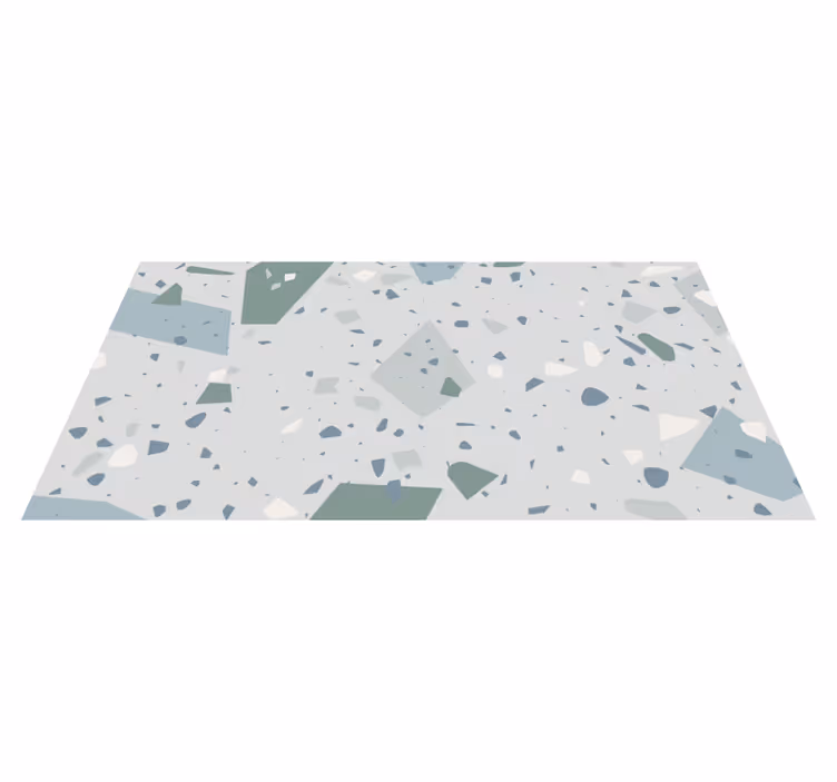 μπλε και άσπρο χαλί με υφή terrazzo - TenStickers