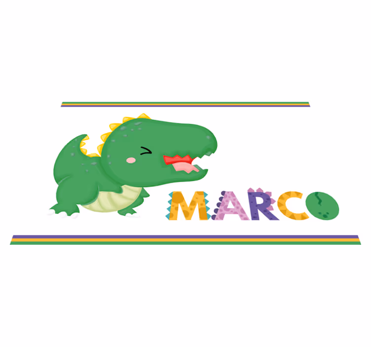 Βινυλιακό χαλί με όνομα μωρό t-rex με τίτλο - TenStickers