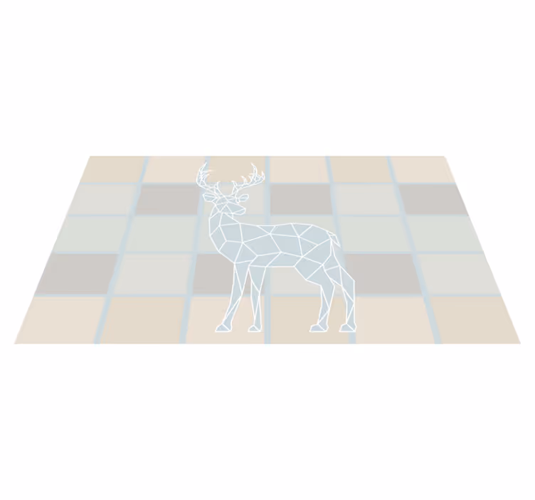 xαλί με εκτύπωση ζώου μοτίβο ελαφιού origami - TenStickers