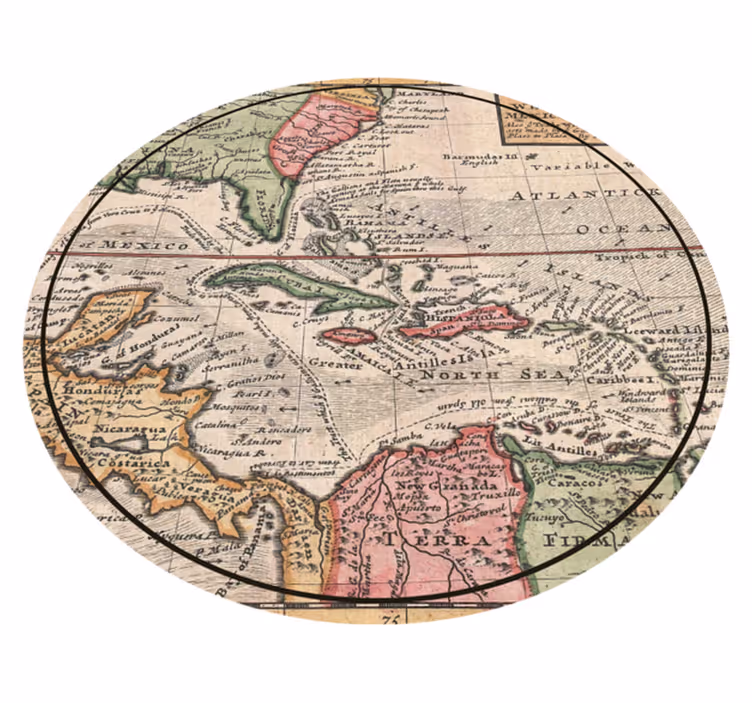 Vintage παγκόσμιος χάρτης carribean vintage χαλί - TenStickers