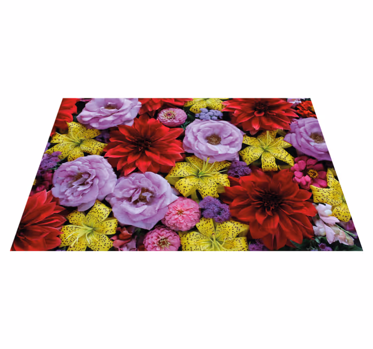 αυθεντικό χαλί τραπεζαρίας με floral σχέδιο - TenStickers