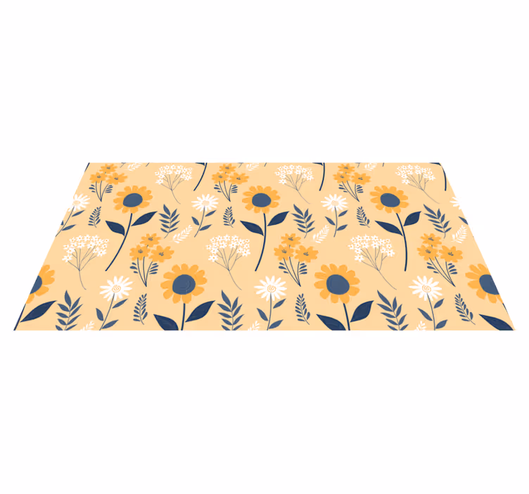 xαλί βινυλίου με λουλούδια χαρούμενη βοτανική σύνθεση - TenStickers